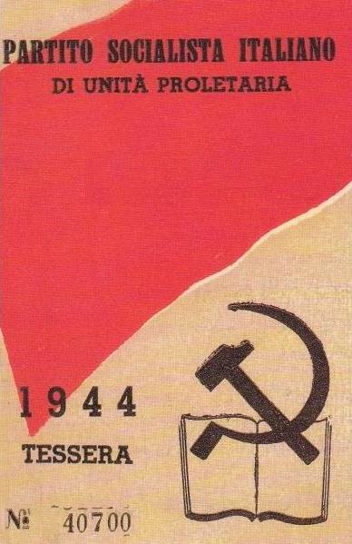 Tessera Partito Socialista (anno 1944)