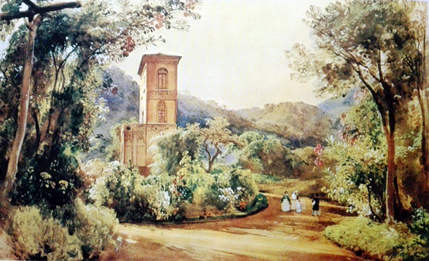 Giacinto Gigante, La colombaia di Palazzo Reale, 1835