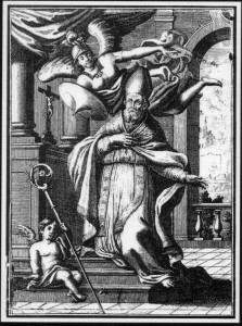 San Catello: L'apparizione di San Michele (stampa del 1764 - autore ignoto)
