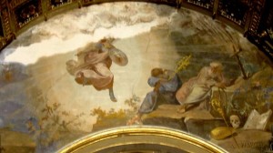 San Catello: raffigurazione dell'apparizione di San Michele sulle pendici del Faito (Concattedrale - Cappella di San Catello - Opera di V. Paliotti).
