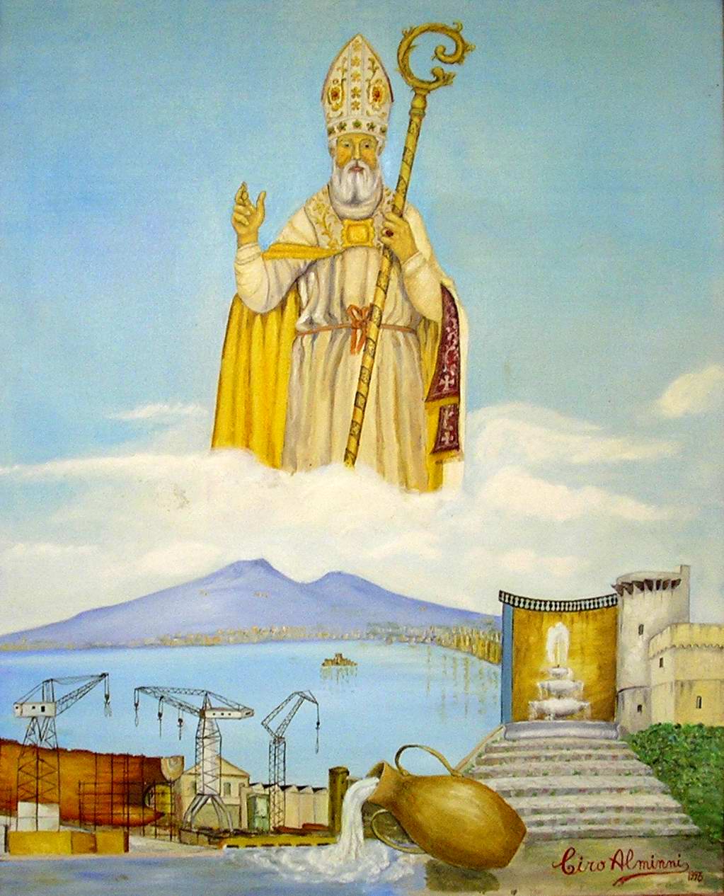 Santu Catiello in una pittura di Ciro Alminni