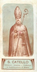 San Catello: immaginetta d'epoca.