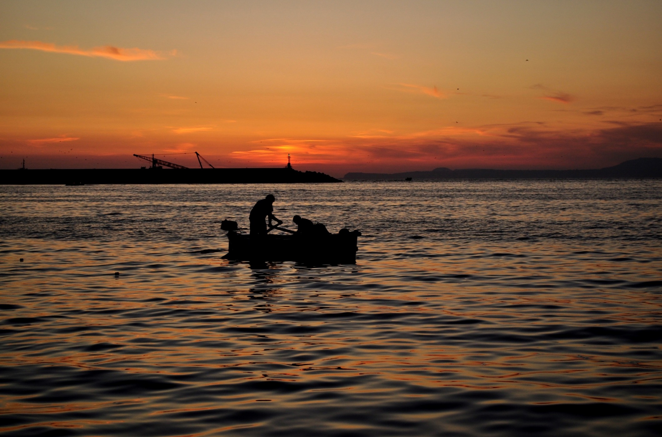 Barcaiolo al tramonto