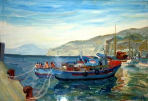 Barche in mare a Marina di Cassano