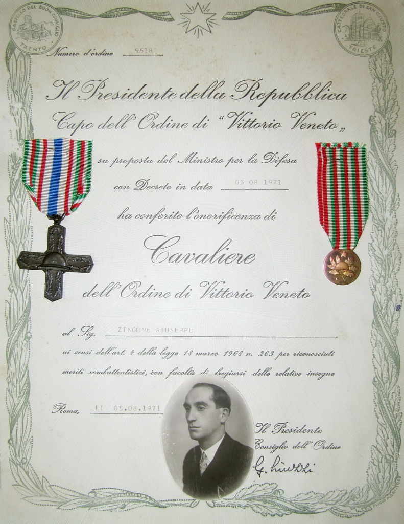Cavaliere dell'Ordine di Vittorio Veneto