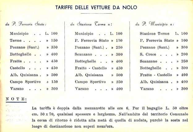 Tariffe carrozzelle - anno 1953 (coll. Bonuccio Gatti)