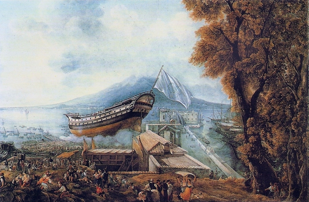 Varo del vascello Archimede (dipinto di L. Ducros posto nel Museè Cantonal Des Beaux-Arts di Losanna).
