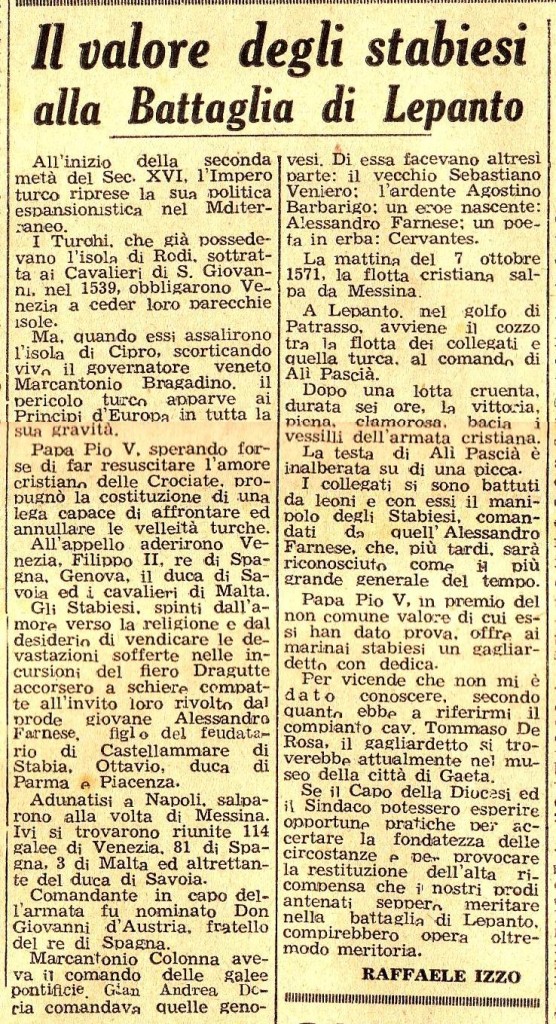 Il Risveglio di Stabia - Anno XIII Numero 5 – Sabato 22 Marzo 1947