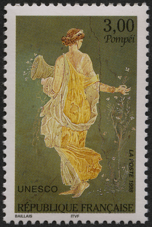 La Flora, francobollo celebrativo francese della città di Pompei