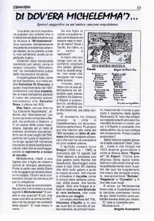 Opinione di Stabia, Settembre 1998, pag. 13 (Collezione Gaetano Fontana)