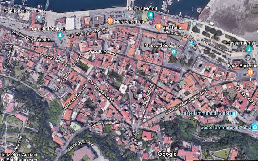 Le strade intitolate al Marchese De Turris, foto tratta da Google MAps