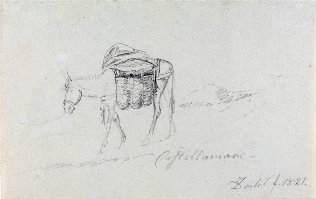 Pakkesel, Castellammare,Antagelig 1821, 108 x 167 mm