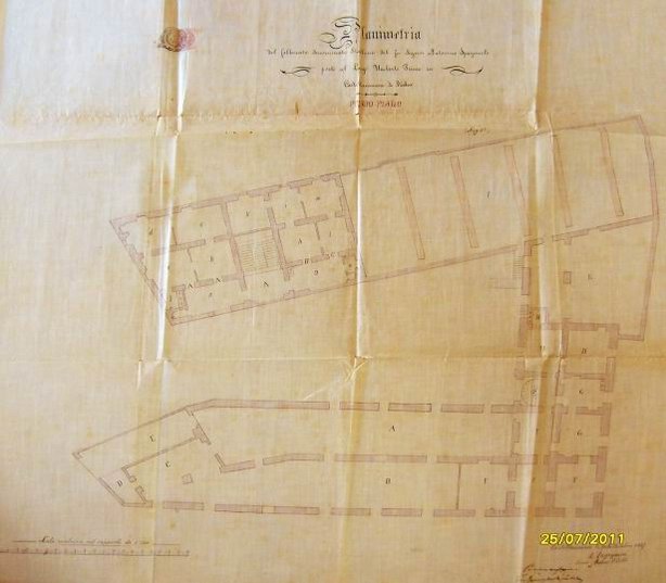 Fig. 1 Planimetria del primo piano dello Stallone elaborata dall’ing. A. Vitelli