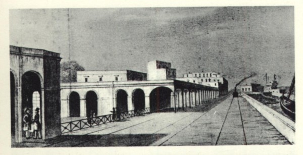 Fig. 1 Stazione del Granatello, Portici in una stampa d’epoca